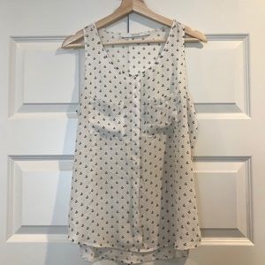 Sleeveless Anchor Print Top